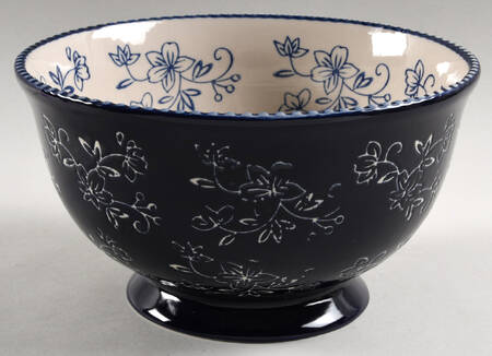 Floral Lace-Blue 8" Pedestal Bowl