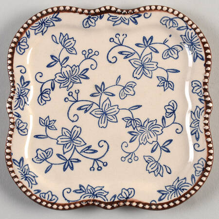 Floral Lace-Blue 6" Square Lid-It (Trivet, Tray)