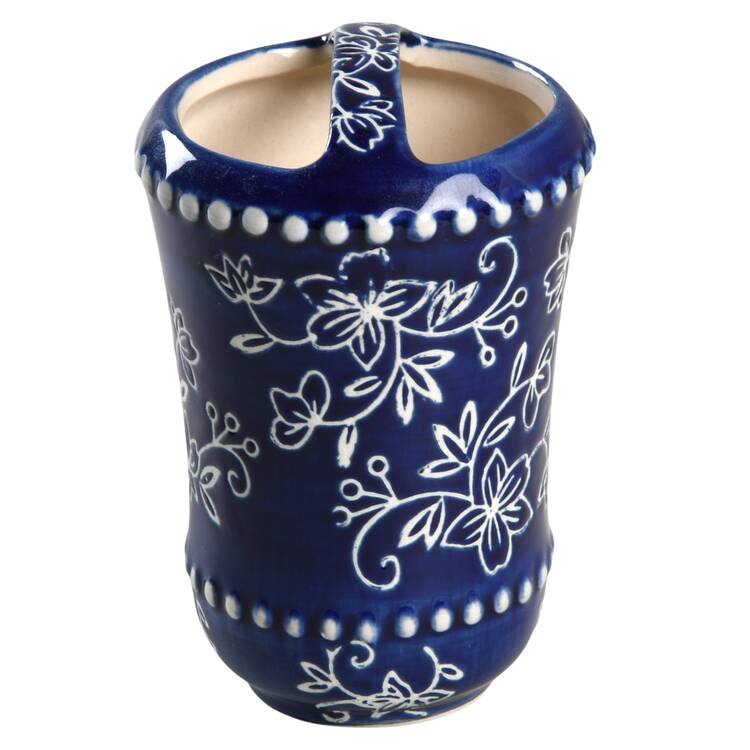 Floral Lace-Blue Toothbrush Holder