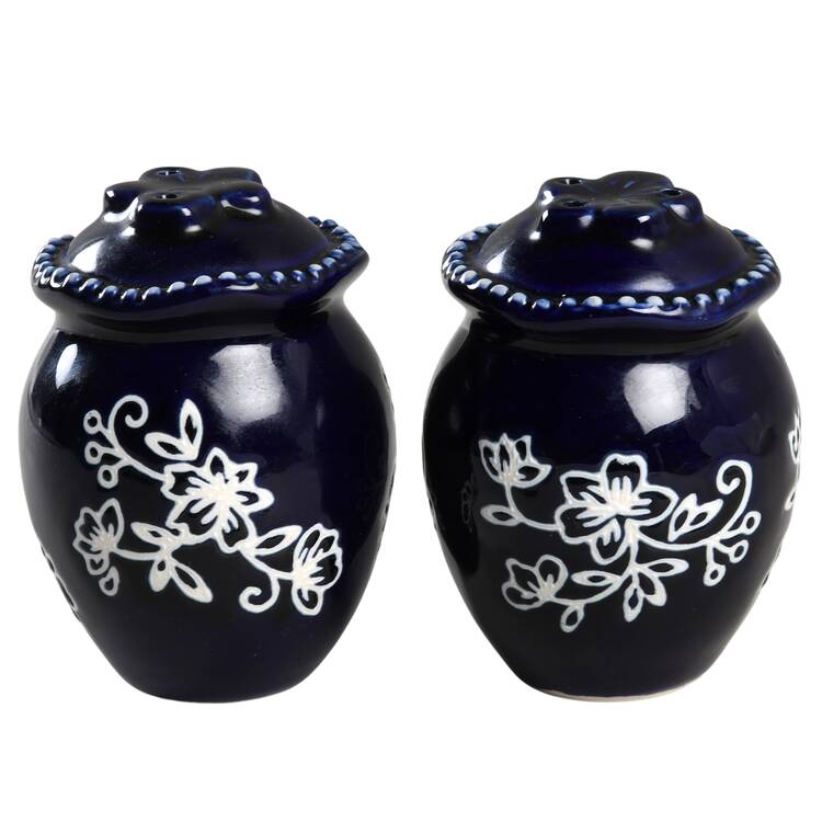 Floral Lace-Blue Salt & Pepper Set