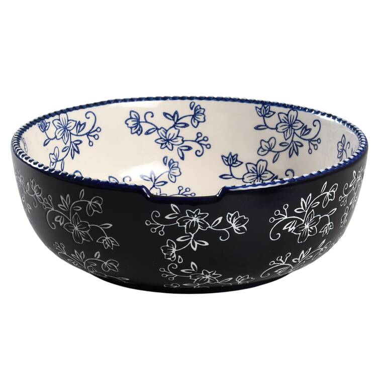 Floral Lace-Blue Chip Bowl/Plate for Chip & Dip Set
