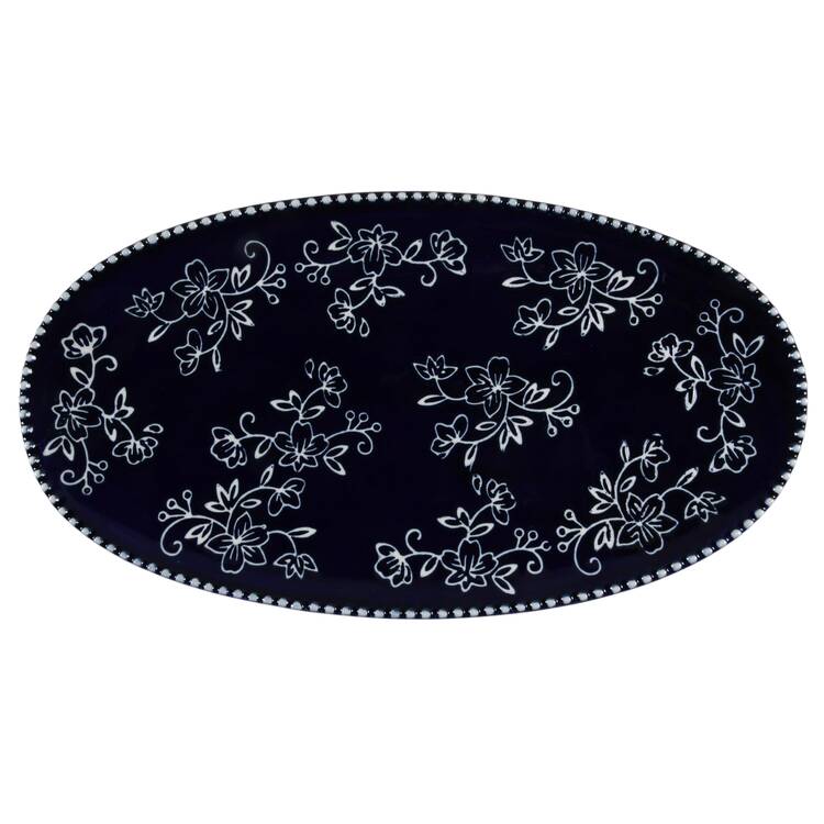 Floral Lace-Blue Tray for Creamer & Sugar with Lid by Temp-Tations