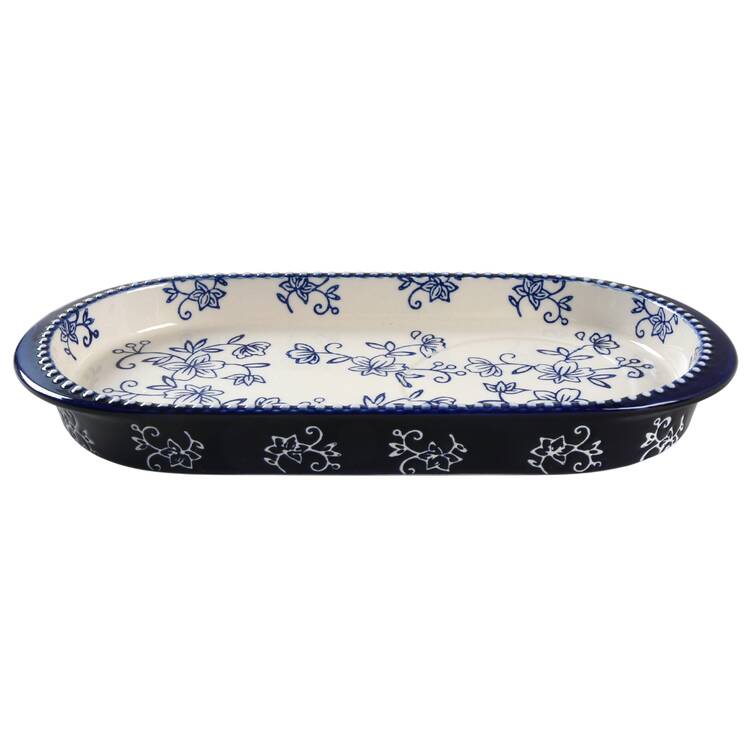 Floral Lace-Blue Tray for 20 Oz Soup Mug & Sandwich Set