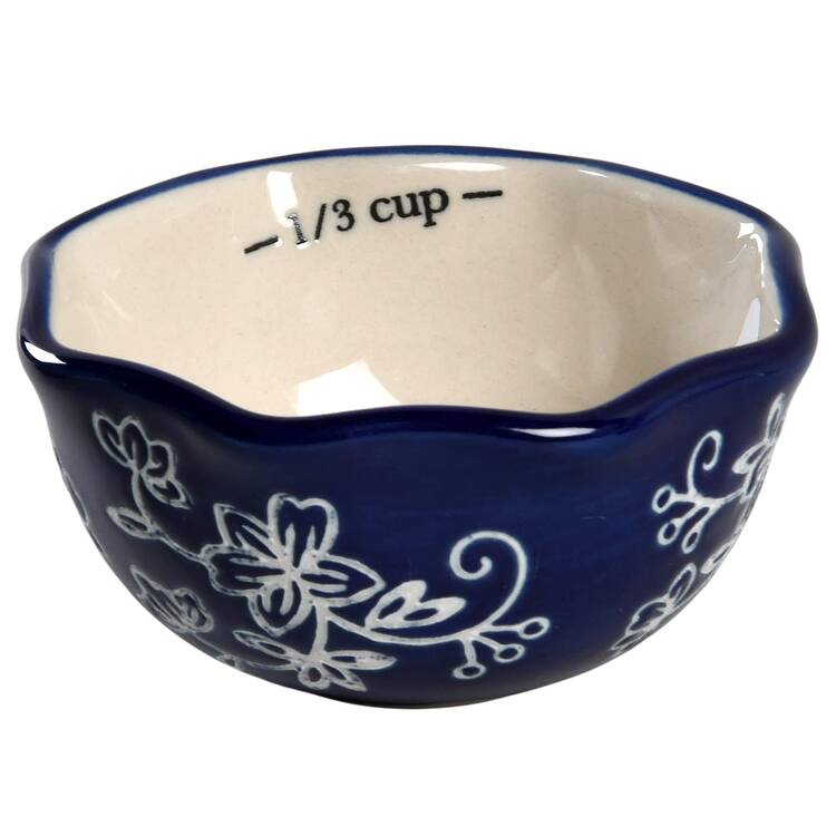 Floral Lace-Blue 1/3 Cup Measuring Cup