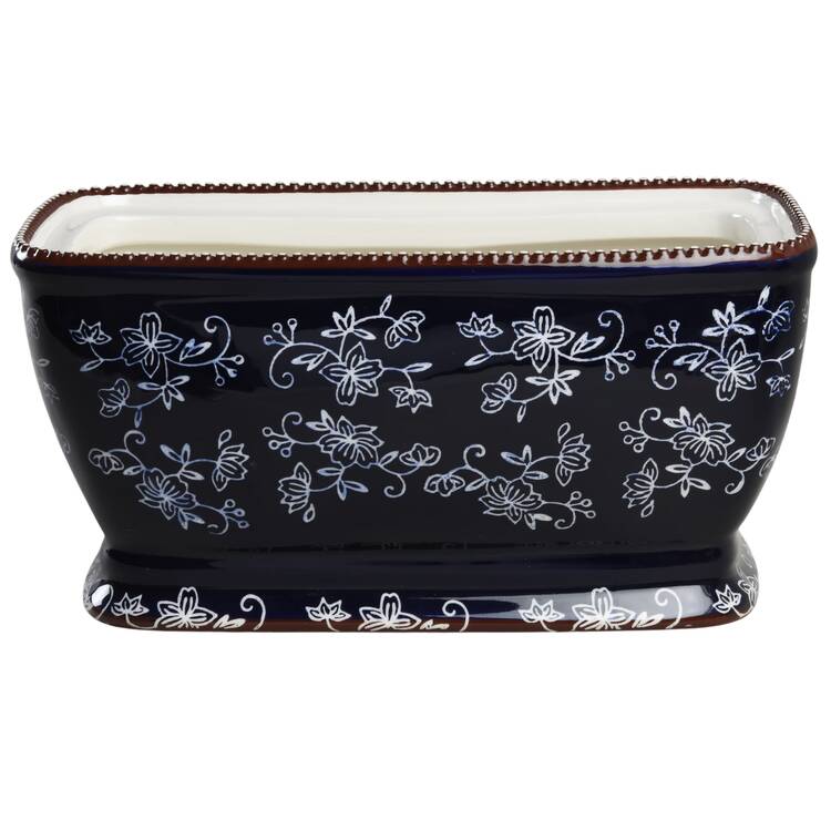 Floral Lace-Blue Bread Box No Lid by Temp-Tations