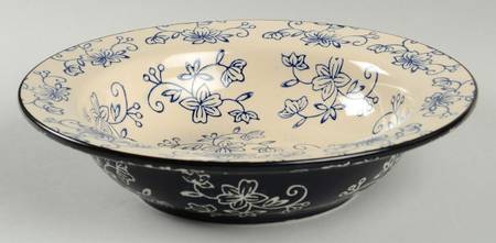 Floral Lace-Blue Large Rim Soup Bowl