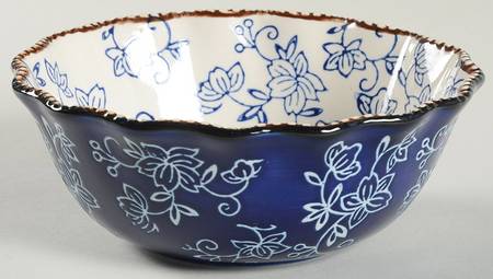 Floral Lace-Blue Soup/Cereal Bowl