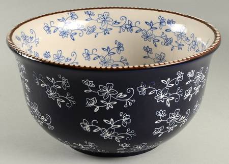 Floral Lace-Blue 10" Round Serving Bowl