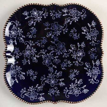 Floral Lace-Blue Square Dinner Plate