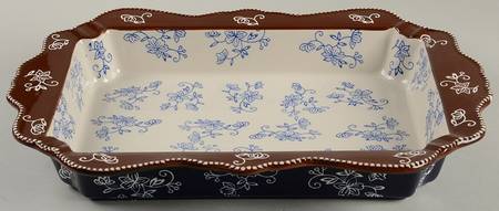 Floral Lace-Blue 15" Rectangular Baker