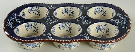 Floral Lace-Blue Muffin Pan (Holds 6 Muffins)