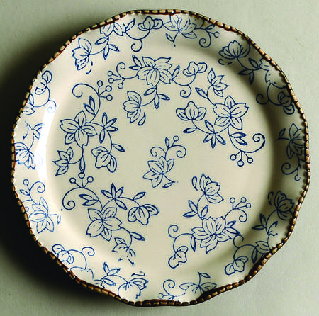 Floral Lace-Blue Salad Plate by Temp-Tations