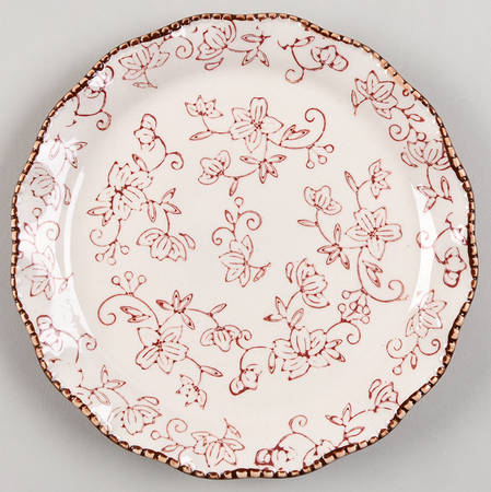 Floral Lace Cranberry Salad Plate by Temp-Tations