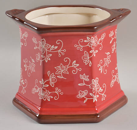 Floral Lace Cranberry Medium Canister No Lid