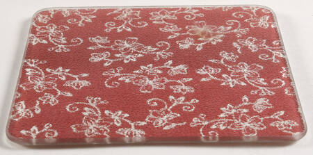 Floral Lace Cranberry Glass Trivet for 7" Square Baker by Temp-Tations