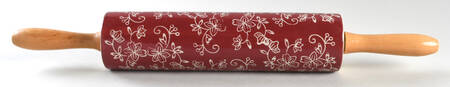 Floral Lace Cranberry Rolling Pin