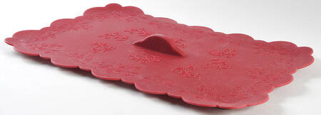 Floral Lace Cranberry Silicone Lid for 13" Rectangular Baker