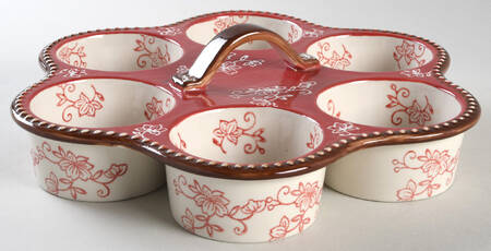 Floral Lace Cranberry Muffin Pan (Holds 6 Muffins)