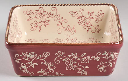 Floral Lace Cranberry 7" Square Baker