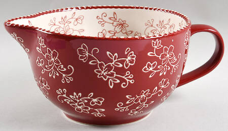 Floral Lace Cranberry Batter Bowl by Temp-Tations