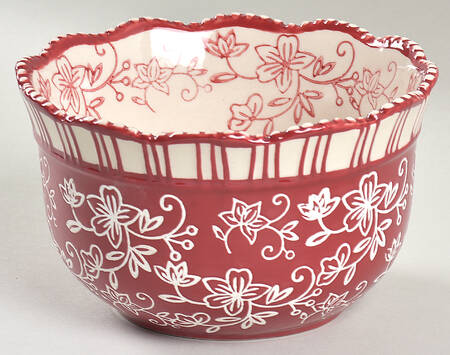 Floral Lace Cranberry 5" Nesting Bowl by Temp-Tations