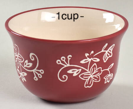 Floral Lace Cranberry 1 Cup Measuring Cup
