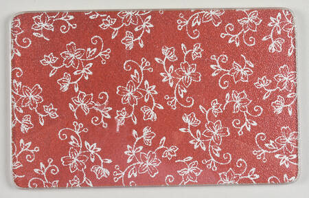 Floral Lace Cranberry Glass Trivet for 10" Rectangular Baker by Temp-Tations
