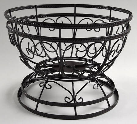 Floral Lace Cranberry Metal Stand for Punch Bowl