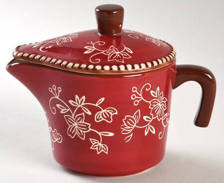 Floral Lace Cranberry Creamer & Lid