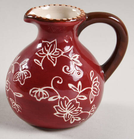 Floral Lace Cranberry Oil Cruet No Stopper