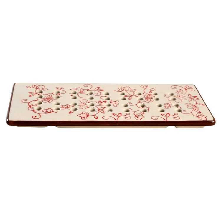 Floral Lace Cranberry Drip Tray for Loaf Pan