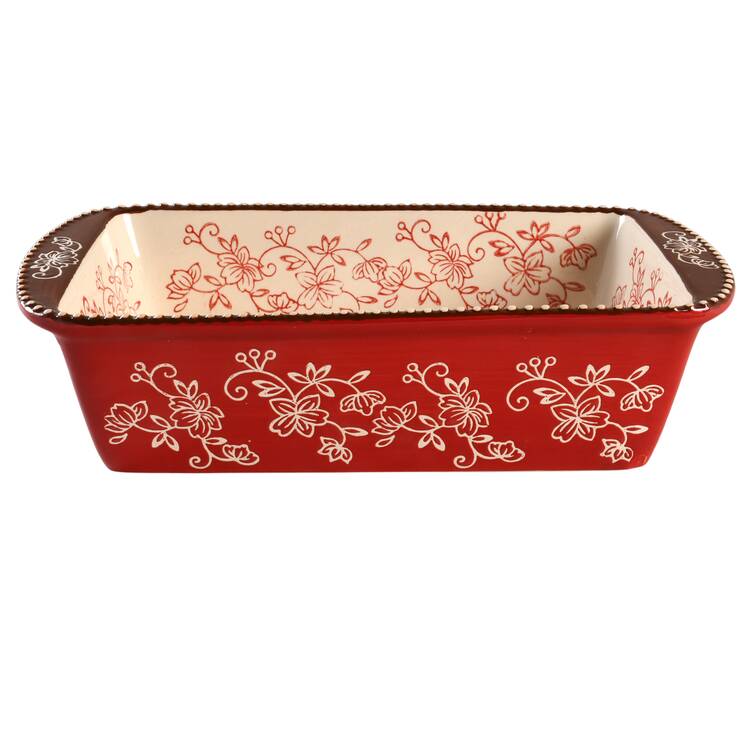 Floral Lace Cranberry Loaf Pan