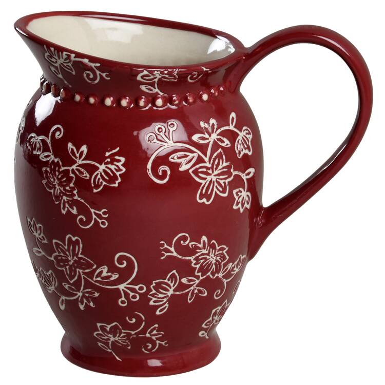 Floral Lace Cranberry 20 Oz Pitcher