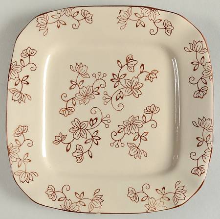 Floral Lace Cranberry Square Salad Plate by Temp-Tations