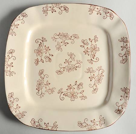Floral Lace Cranberry Square Dinner Plate by Temp-Tations