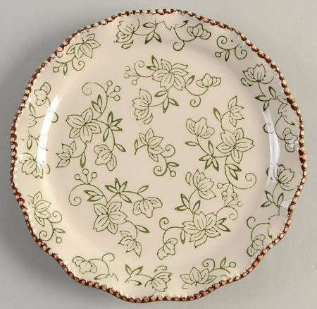 Floral Lace Green Salad Plate