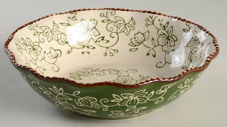 Floral Lace Green Soup/Cereal Bowl