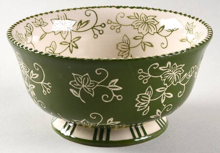 Floral Lace Green Soup/Cereal Bowl