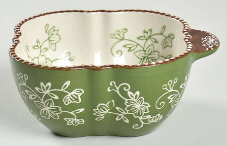 Floral Lace Green Individual Open Soup