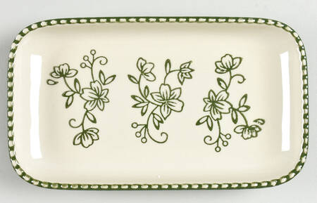 Floral Lace Green 1/2 Pound Butter Dish No Lid