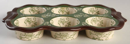 Floral Lace Green Muffin Pan (Holds 6 Muffins) by Temp-Tations