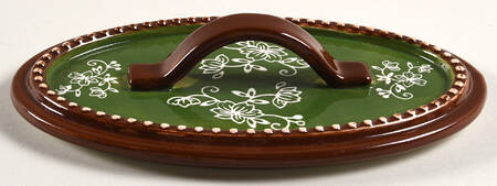 Floral Lace Green Lid for 16 Oz Oval Individual Casserole