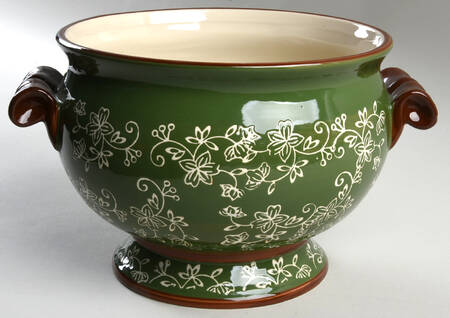 Floral Lace Green Tureen No Lid