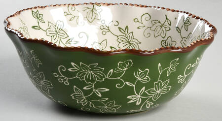 Floral Lace Green Soup/Cereal Bowl