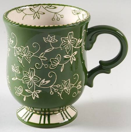 Floral Lace Green Pedestal Mug