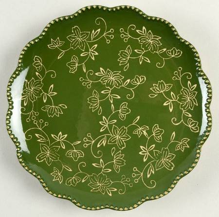 Floral Lace Green Salad Plate