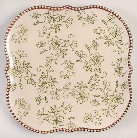 Floral Lace Green Square Salad Plate by Temp-Tations