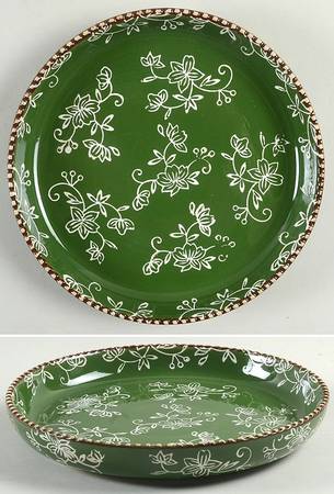 Floral Lace Green Deep Salad Plate