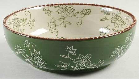Floral Lace Green Deep Soup/Cereal Bowl