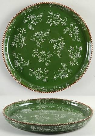 Floral Lace Green Deep Dinner Plate